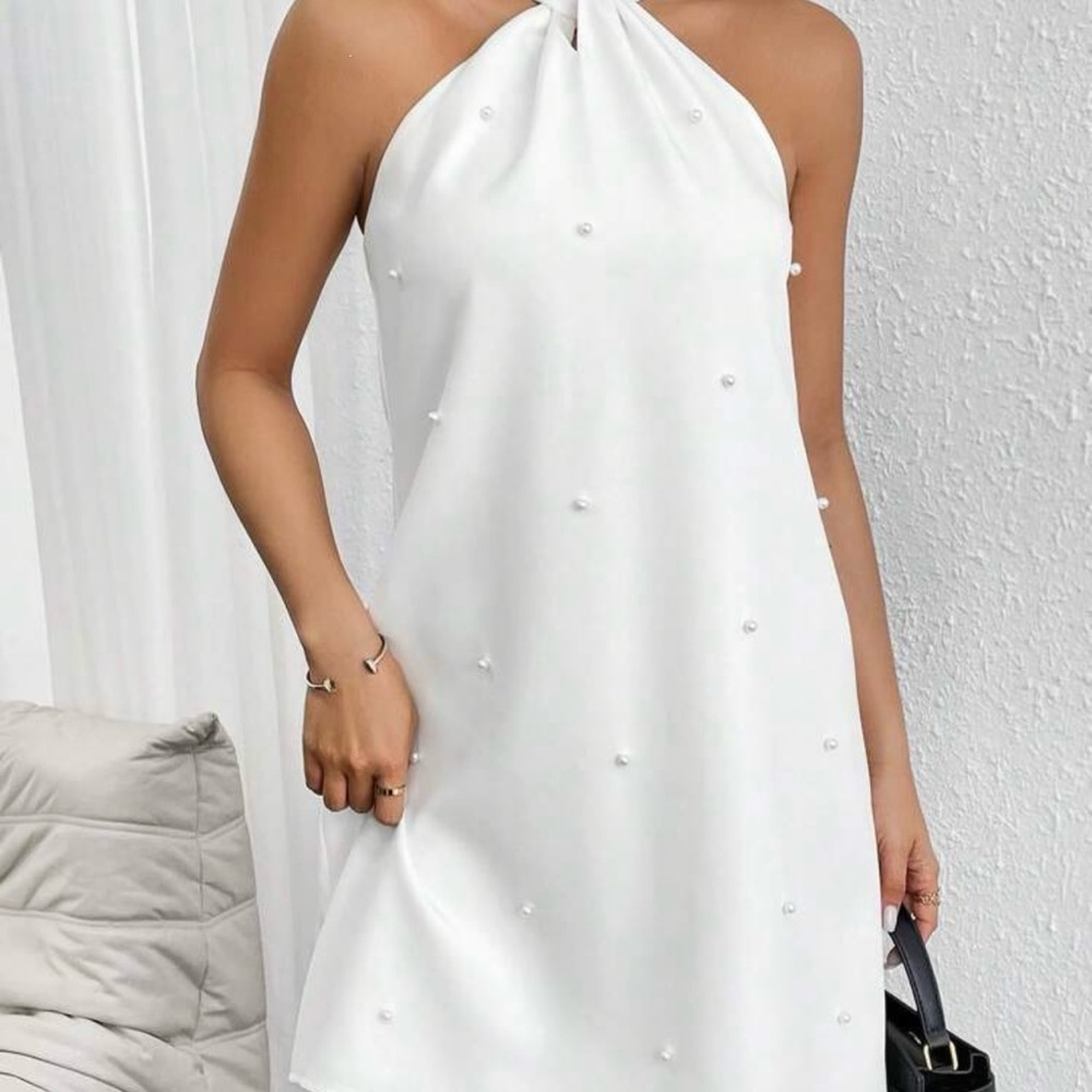 SHEIN Strapless White Dress